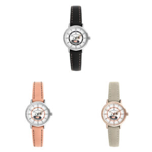 Montre fille analogique - Bracelet cuir avec surpiqure et cadran Rock Star